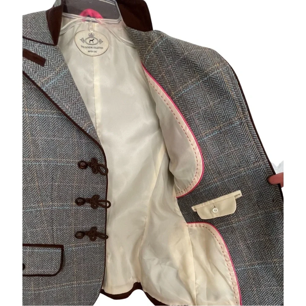 The British Collection Wool Chevron military blazer Prep School Quiet luxury - Picture 4 of 13
